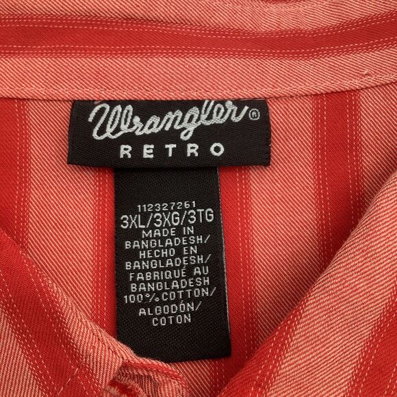 Wrangler Retro Mens‎ Long Sleeve Pearl Snap Shirt Size 3XL NWT - Picture 4 of 9